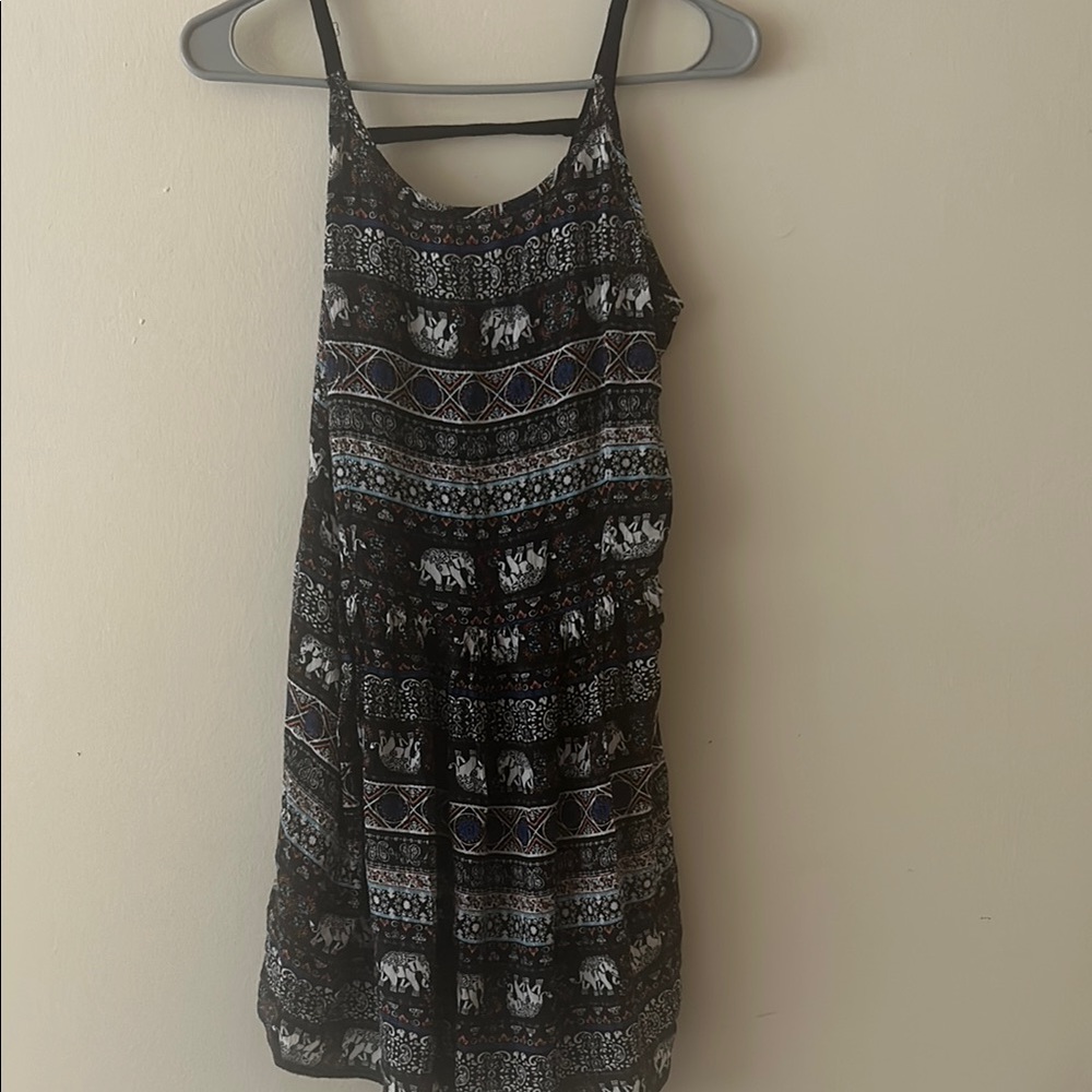 Derek Heart Black and Blue Backless Dress